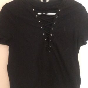 Black lace t-shirt